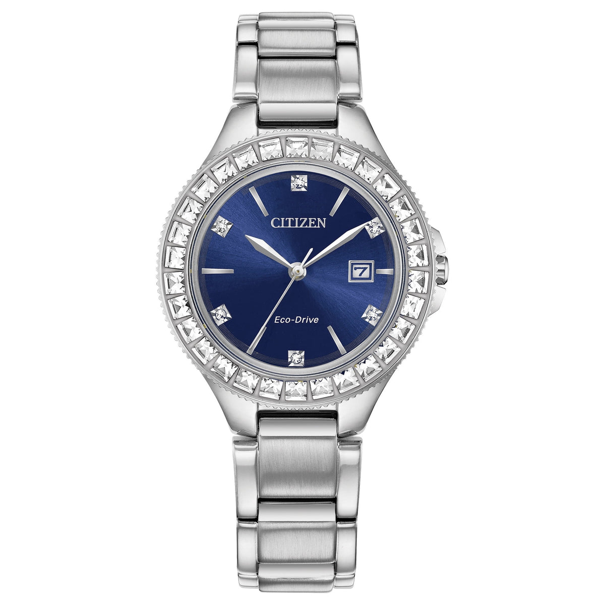 Citizen Silhouette Crystal Women's Silver-tone Bracelet Quartz Watch - FE1190-53L