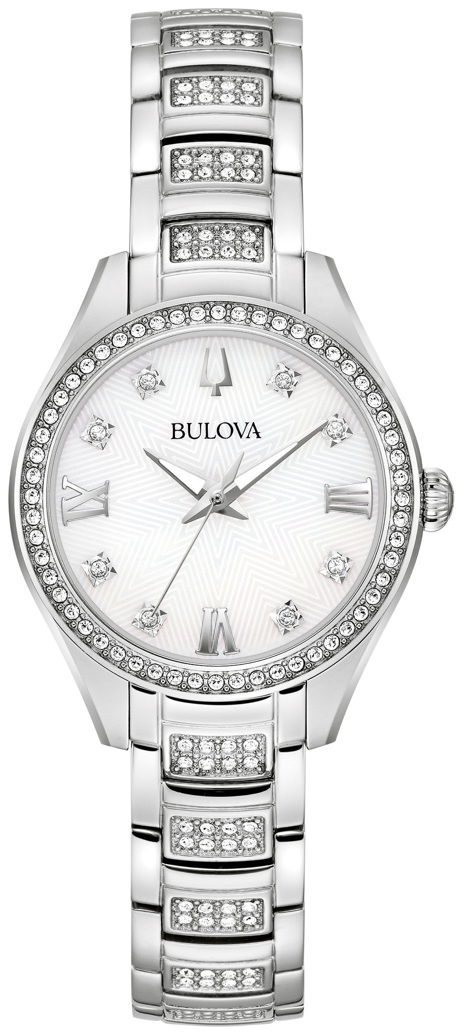 Bulova Bulova Crystal Collection Women's Silver-tone Bracelet Quartz Watch - 96L311