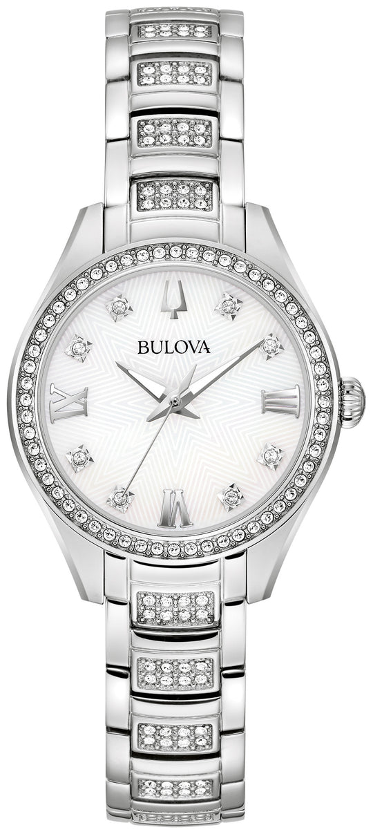 Bulova Bulova Crystal Collection Women's Silver-tone Bracelet Quartz Watch - 96L311