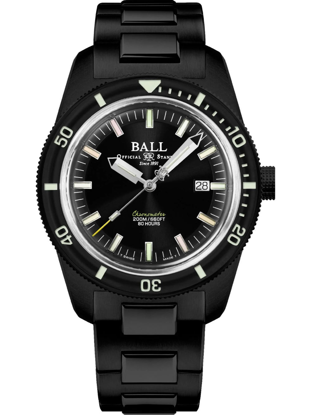 Ball Men&#39;s DD3208B-S2C-BKR Engineer II Black Stainless Steel Watch