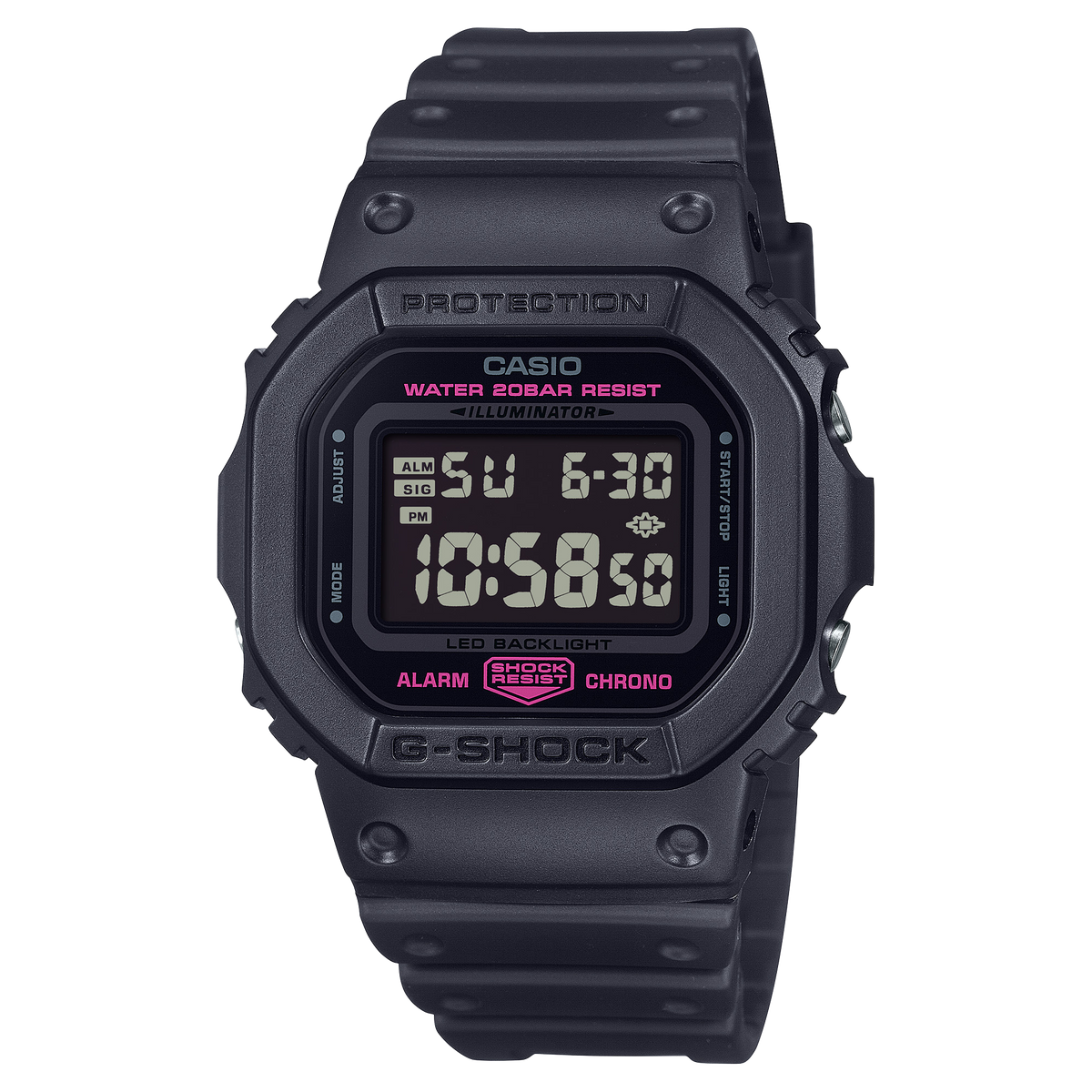 Casio G-SHOCK Digital 5600 Series Unisex Black Strap Quartz Watch - DW5600PK-1