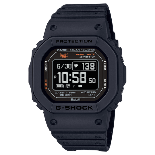 Casio G-SHOCK G-SQUAD 5600 Series Unisex Black Strap Quartz Watch - DWH5600-1