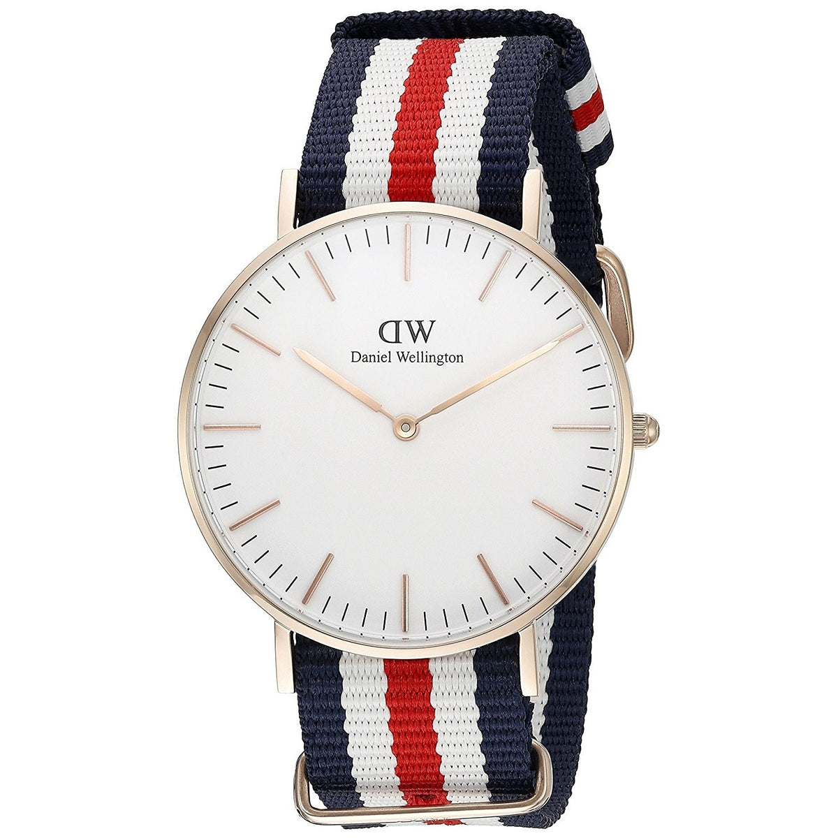 Daniel Wellington Canterbury Women's Multicolor-Blue, White and Red Strap Quartz Watch - DW00100030
