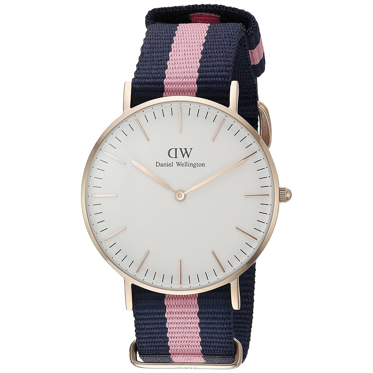 Daniel Wellington Winchester Women's Multicolor- Navy Blue, White and Pink Strap Quartz Watch - DW00100033