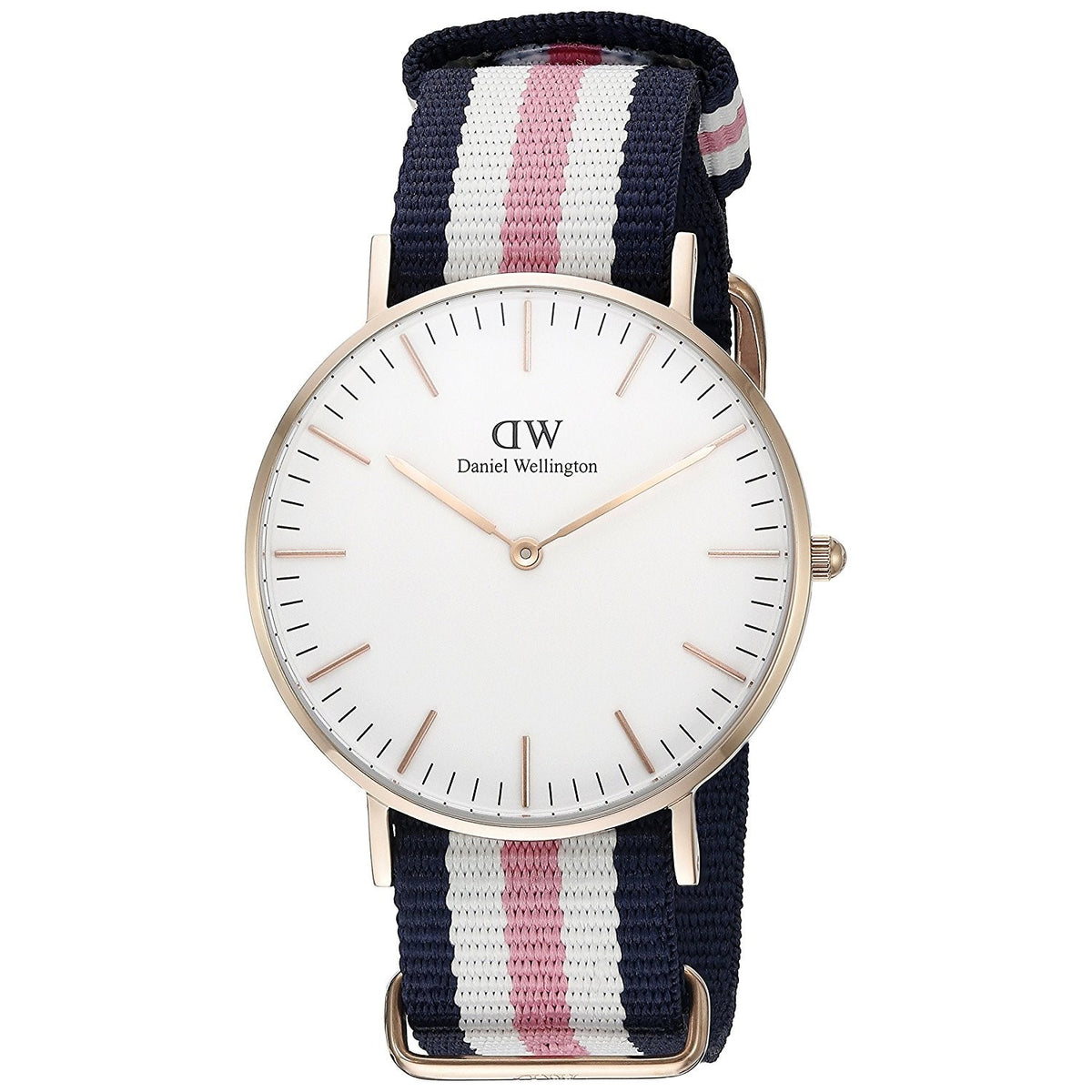 Daniel Wellington Southampton Women's Multicolor- Navy Blue, White and Pink Strap Quartz Watch - DW00100034