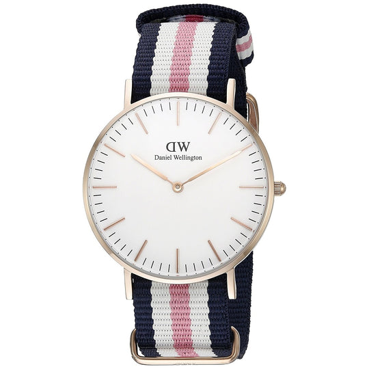 Daniel Wellington Southampton Women's Multicolor- Navy Blue, White and Pink Strap Quartz Watch - DW00100034