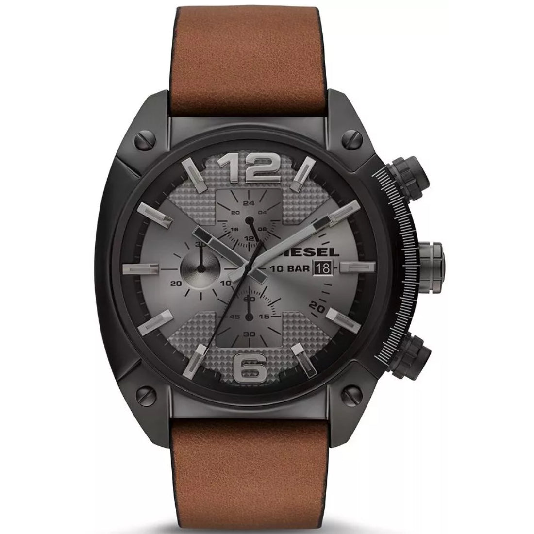 Diesel Overflow Men's Brown Strap Quartz Watch - DZ4317
