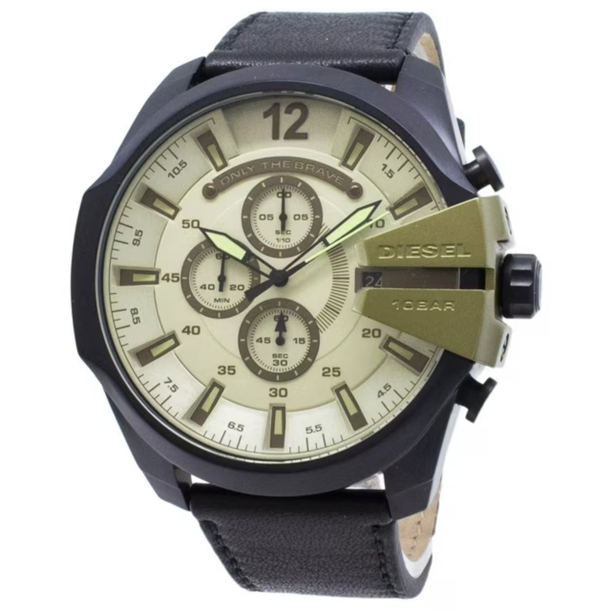 Diesel Men&#39;s DZ4495 Black Leather Watch