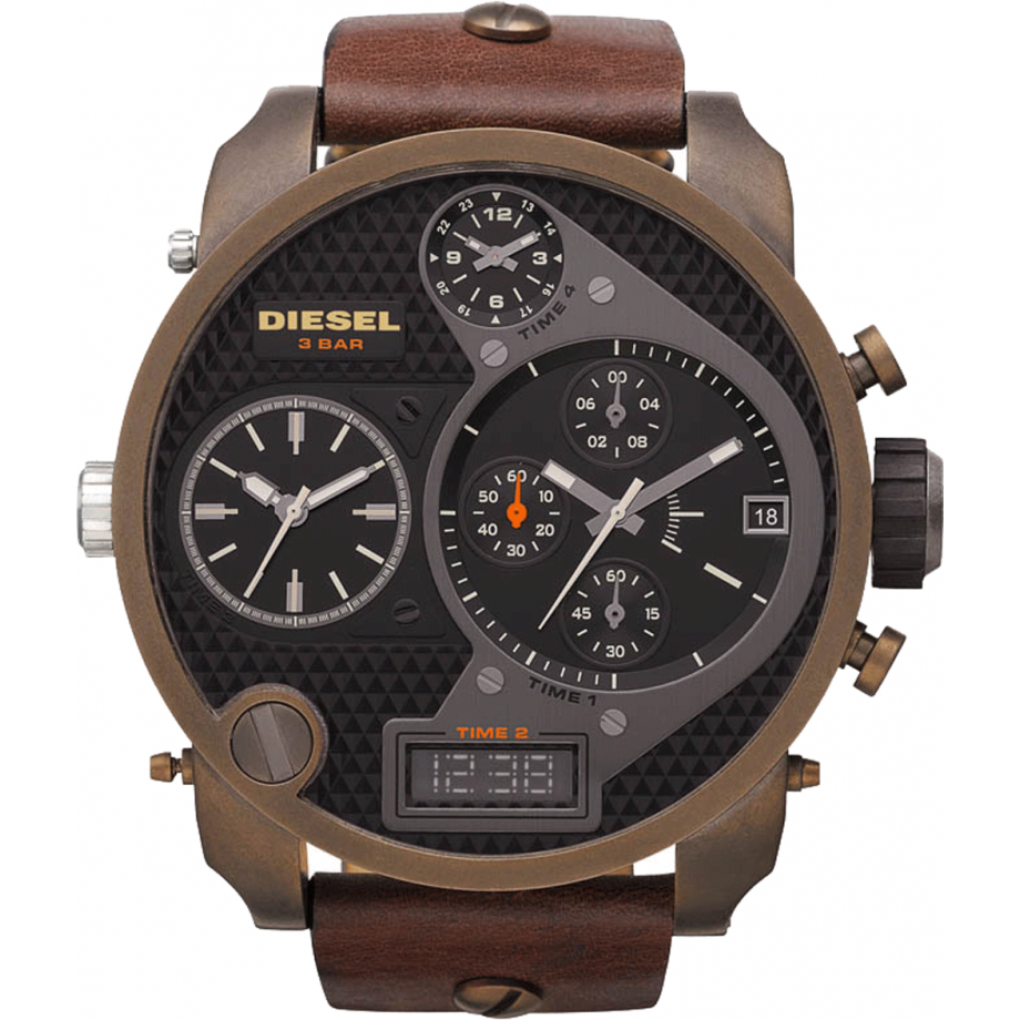 Diesel Mr. Daddy (Vintage Multi Movement) Men's Brown Strap Quartz Watch - DZ7246