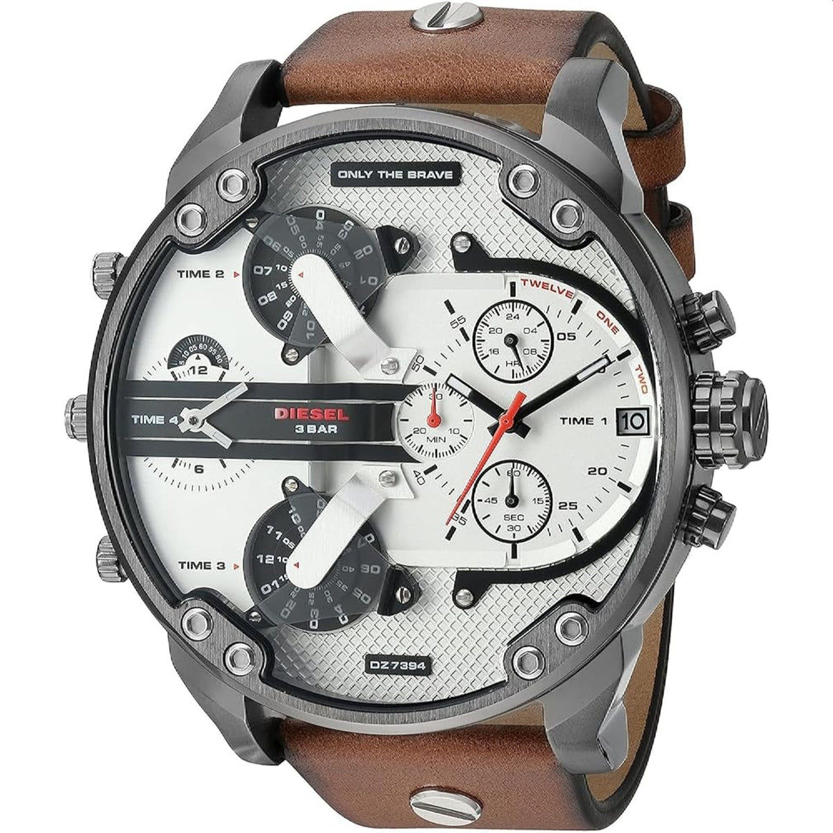 Diesel Men&#39;s DZ7394 Brown Leather Watch