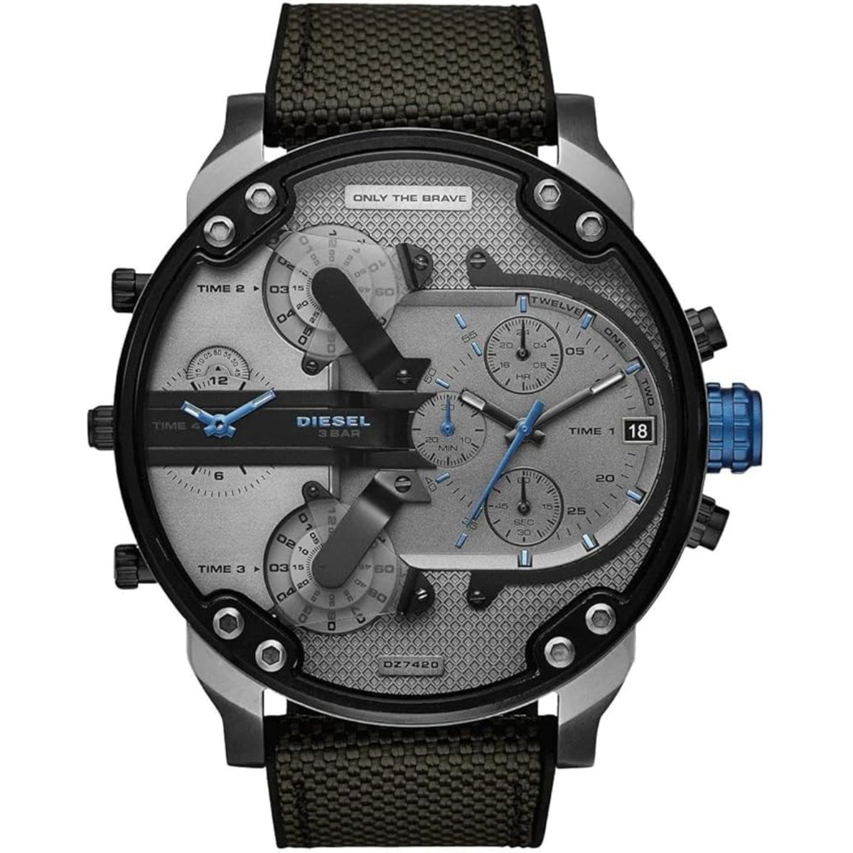 Diesel Men's DZ7420 Black and Grey Silicone and Nylon Watch
