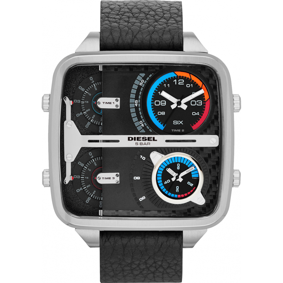 Diesel Square Daddy Men's Black Strap Quartz Watch - DZ7283