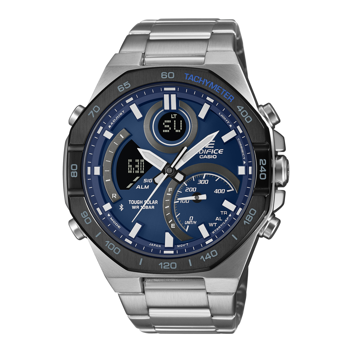 Casio EDIFICE ECB-900 Series Men's Sillver Bracelet Quartz Watch - ECB950DB-2A