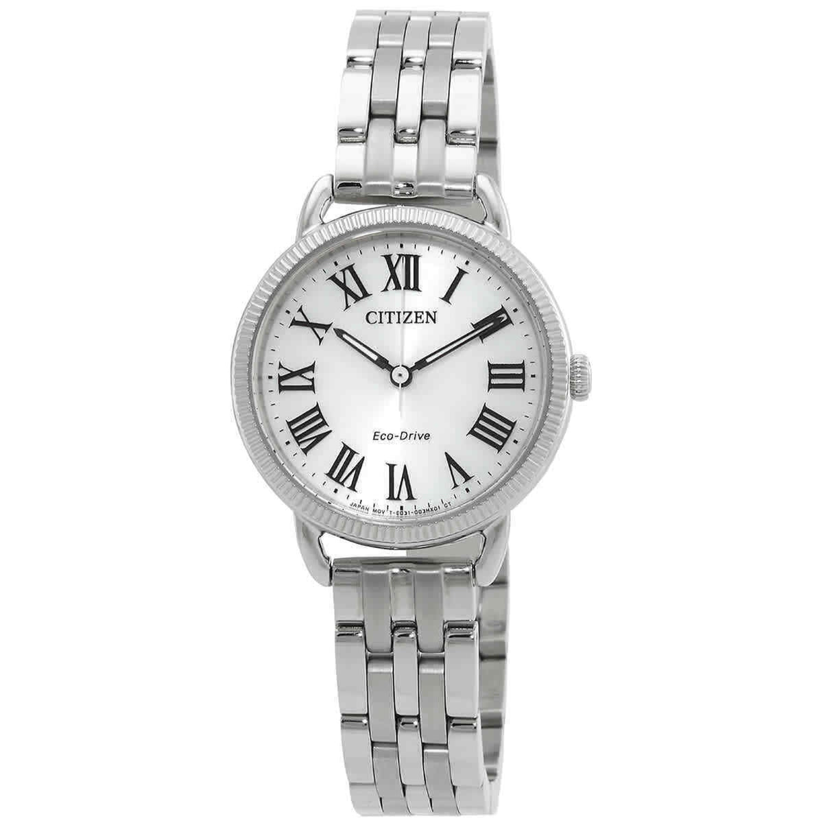Citizen Classic Coin Edge Women's Silver-tone Bracelet Quartz Watch - EM1050-56A