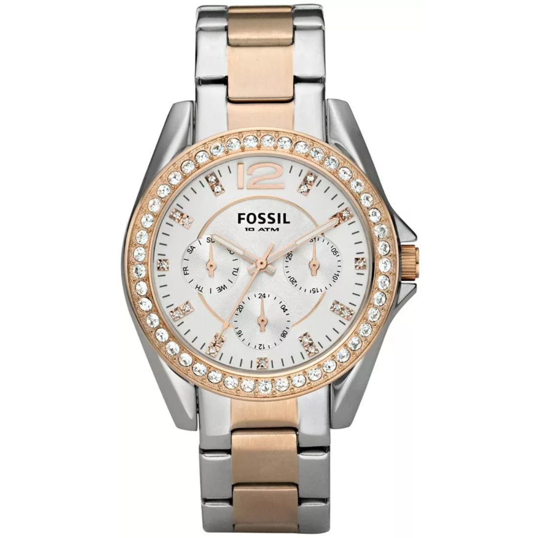 Fossil Riley Women's Two-tone/Silver and Gold-tone Bracelet Quartz Watch - ES2787