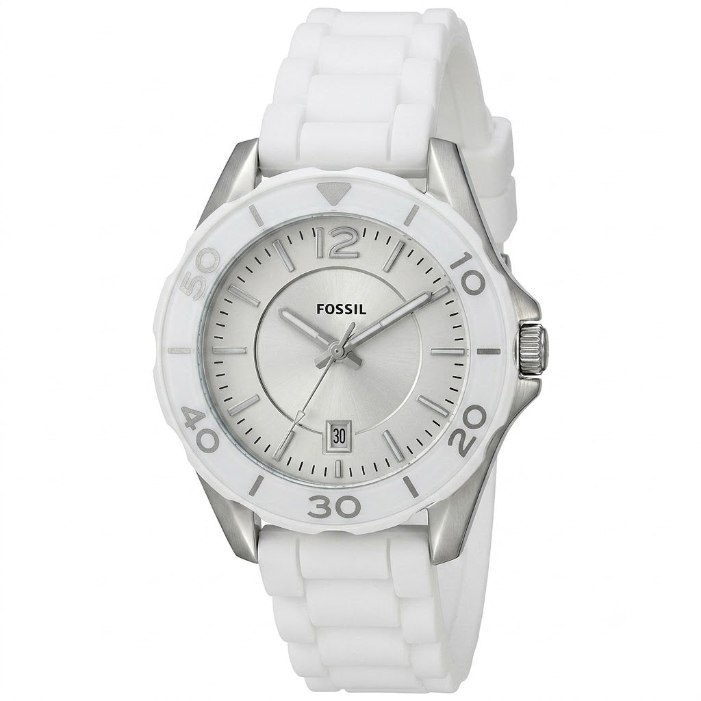 Fossil Women's White Strap Quartz Watch - ES2932