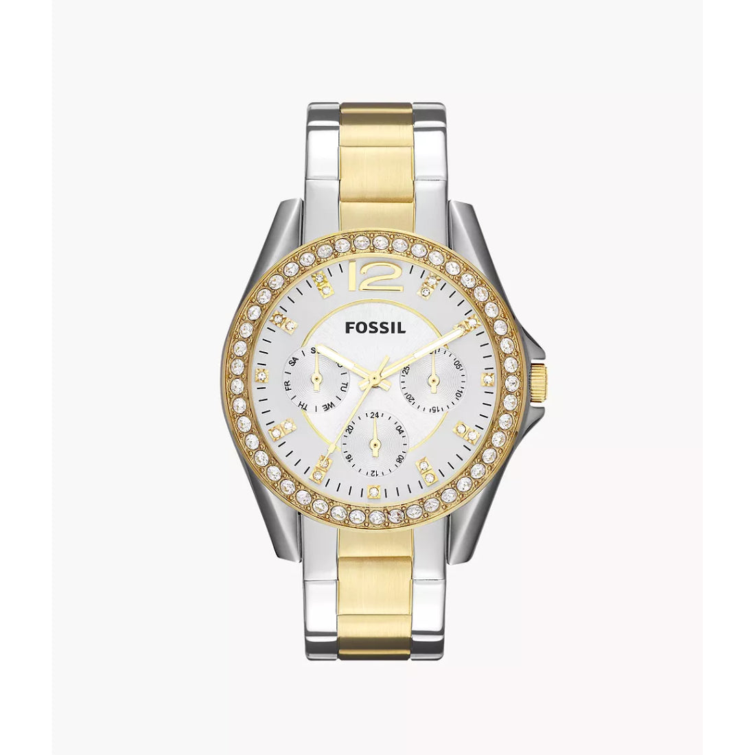 Fossil Riley Women's Two-tone/Silver and Gold Bracelet Quartz Watch - ES3204