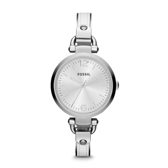 Fossil Georgia Women's White and Silver Bracelet Quartz Watch - ES3259