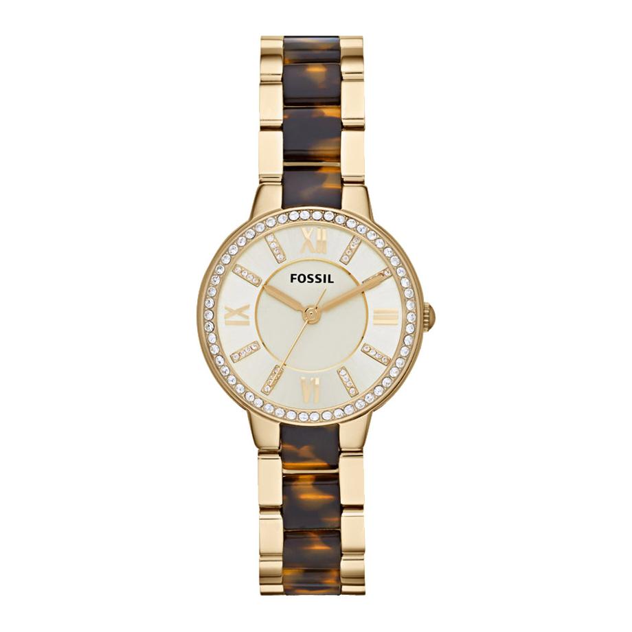 Fossil Virginia Women's Gold/Brown (Tortoise) Bracelet Quartz Watch - ES3314