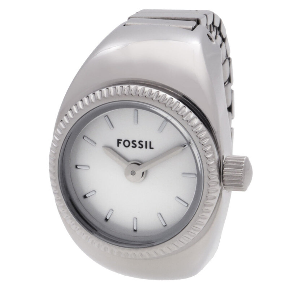 Fossil Women's Silver Expansion Band Quartz Watch Ring - ES5245