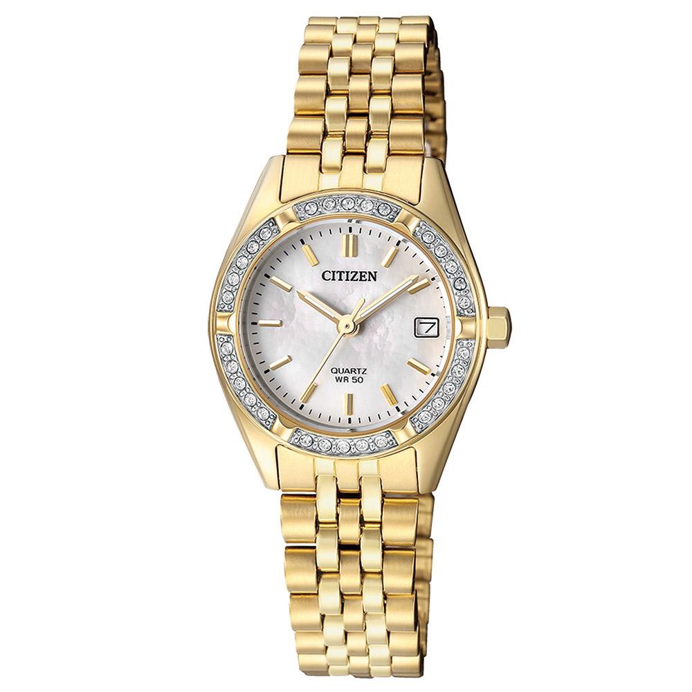 Citizen Quartz Crystal Series Women's Gold-tone Bracelet Quartz Watch - EU6062-50D
