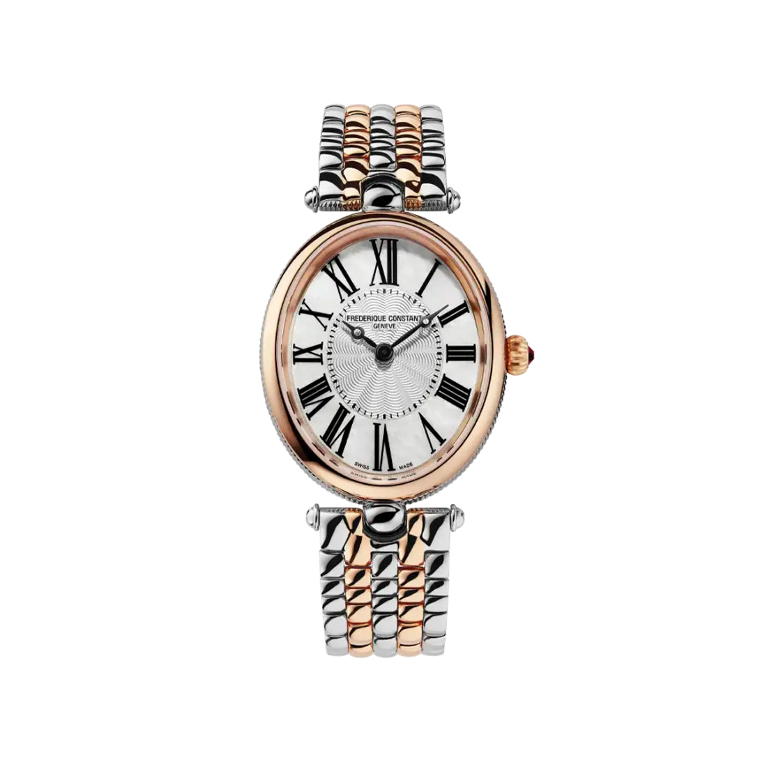 Frederique Constant Classics Art Deco Oval Women's Two-tone/Silver and Rose Gold-tone Bracelet Quartz Watch - FC-200MPW2V2B
