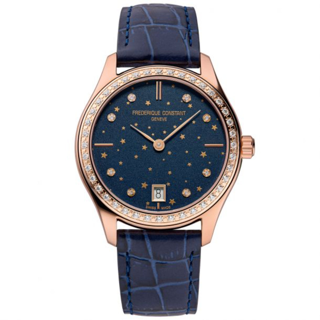 Frederique Constant Classics Quartz Ladies Women's Navy Blue Strap Quartz Watch - FC-220NSD3BD4