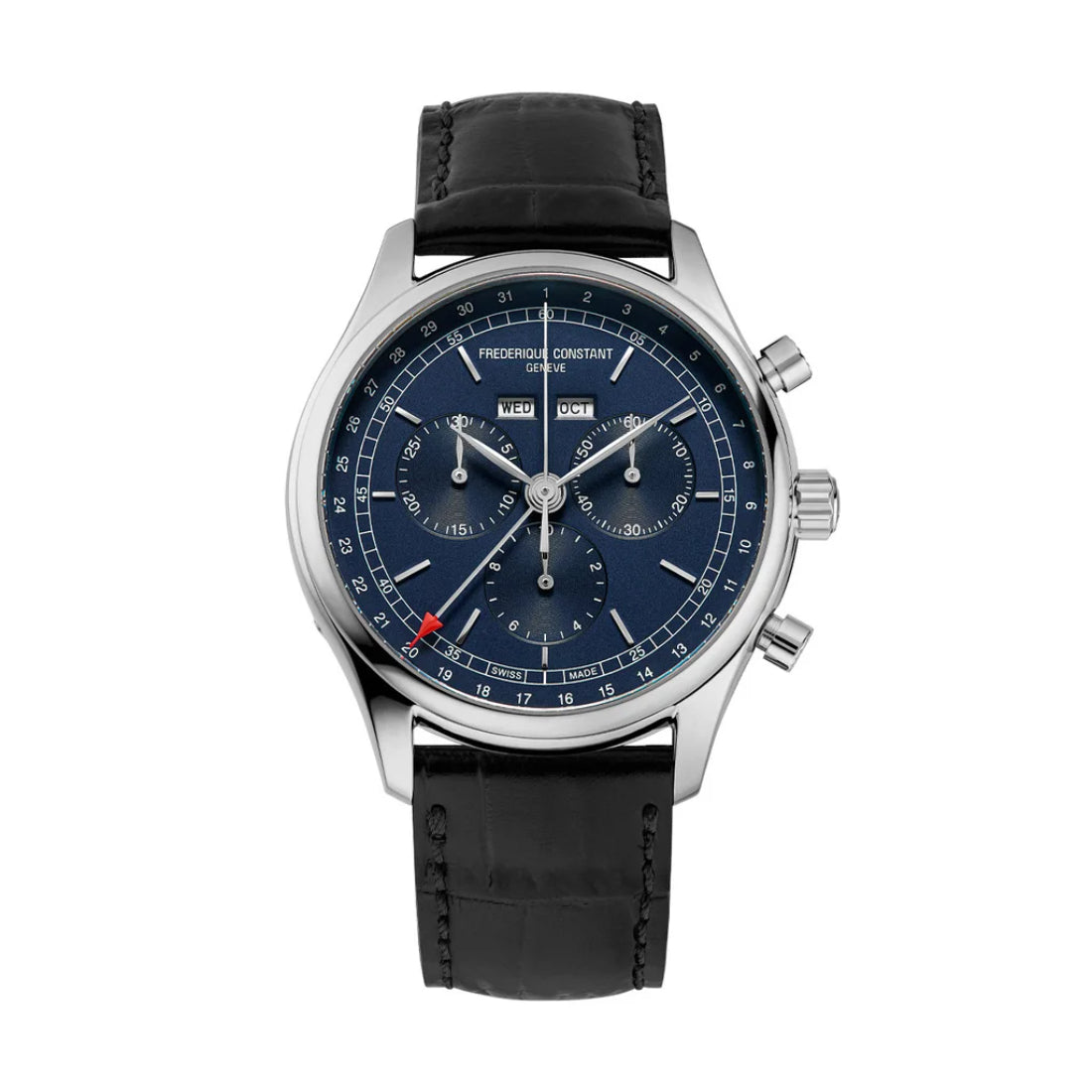 Frederique Constant Classics Quartz Chronograph Triple Calendar Men's Black Strap Quartz Watch - FC-296N5B6