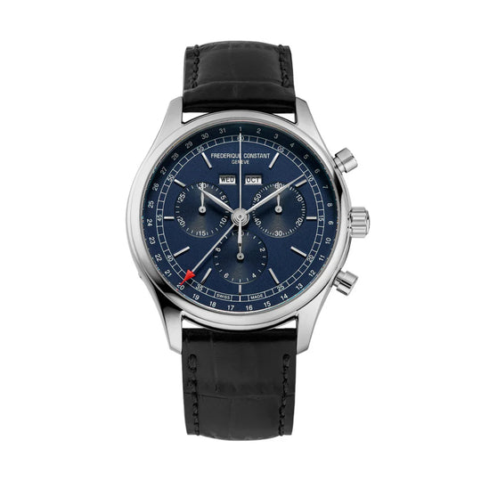 Frederique Constant Classics Quartz Chronograph Triple Calendar Men's Black Strap Quartz Watch - FC-296N5B6