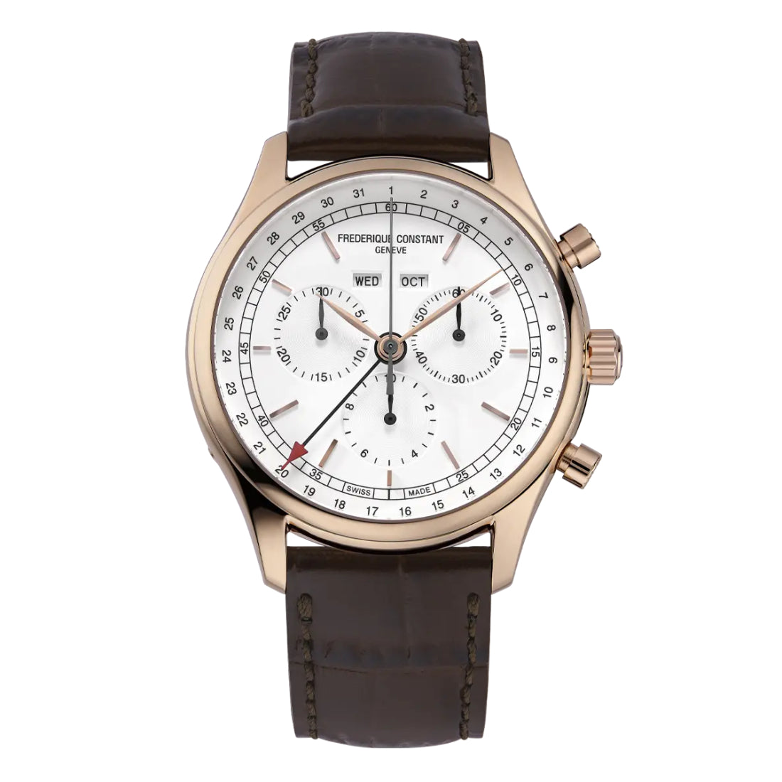 Frederique Constant Classics Quartz Chronograph Triple Calendar Men's Brown Strap Quartz Watch - FC-296SW5B4