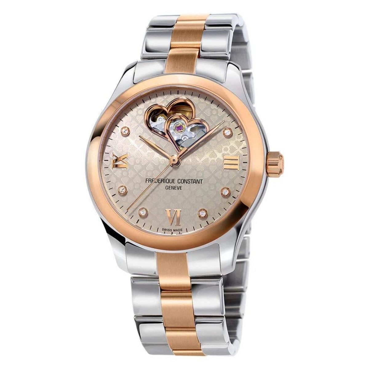 Frederique Constant Women&#39;s FC-310LGDHB3B2B Two-tone (Silver-tone and Rose Gold-tone) Stainless Steel Watch