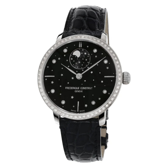 Frederique Constant Men's FC-701BSD3SD6 Glossy Black (Alligator) Leather Watch