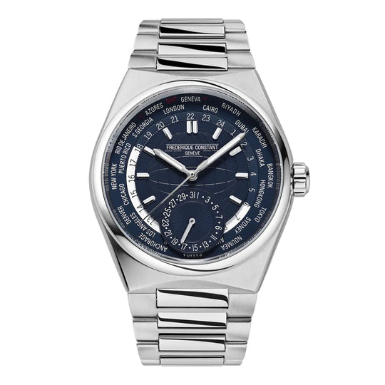 Frederique Constant Highlife Worldtimer Manufacture Men's Silver Bracelet Quartz Watch - FC-718N4NH6B