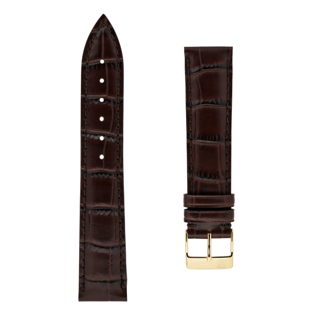 Frederique Constant Brown Cow Leather With Crocodile Pattern Embossing 20×18 FCS-DBR20X18