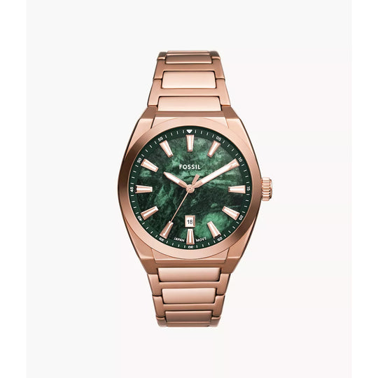 Fossil Everett Men's Rose Gold-Tone Bracelet Quartz Watch - FS6074