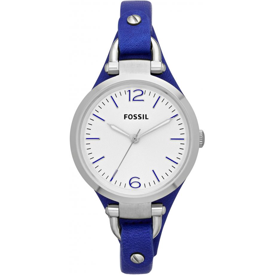 Fossil Georgia Women's Blue Strap Quartz Watch - ES3318