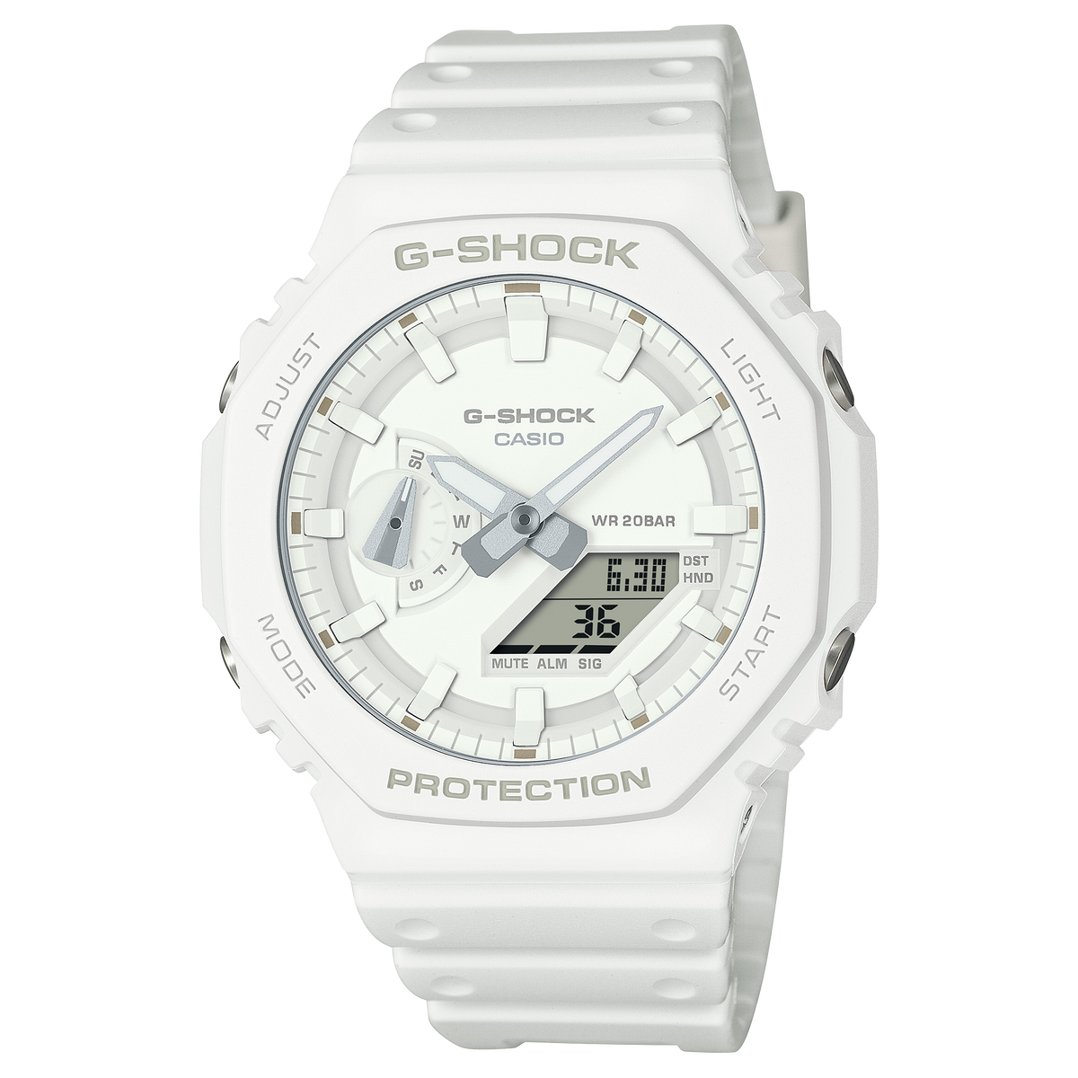 Casio G-SHOCK 2100 Series / GA-2100 Series Unisex White Strap Quartz Watch - GA2100-7A7