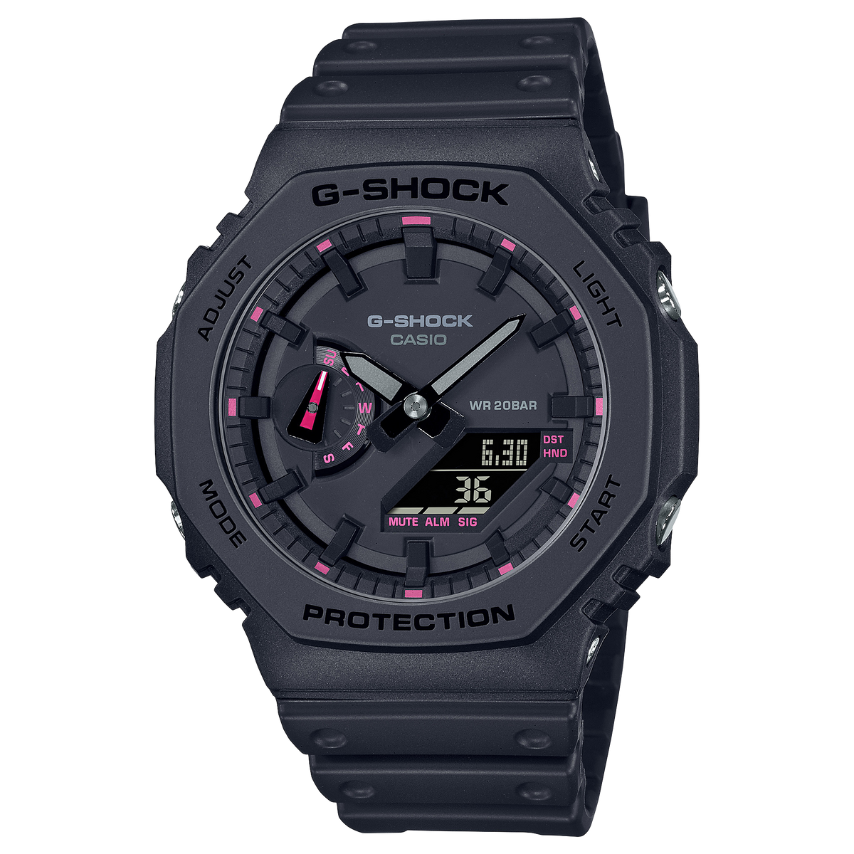 Casio G-SHOCK 2100 Series (GA-2100 Series) Unisex Black Strap Quartz Watch - GA2100P-1A