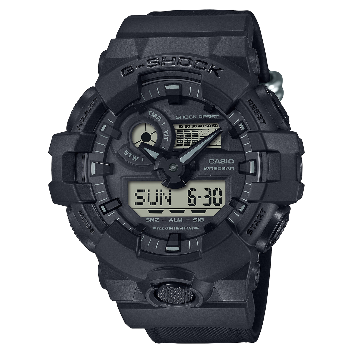 Casio G-SHOCK GA-700 Series / GA700BCE Collection Men's Black Strap Quartz Watch - GA700BCE-1A