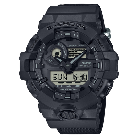 Casio G-SHOCK GA-700 Series / GA700BCE Collection Men's Black Strap Quartz Watch - GA700BCE-1A