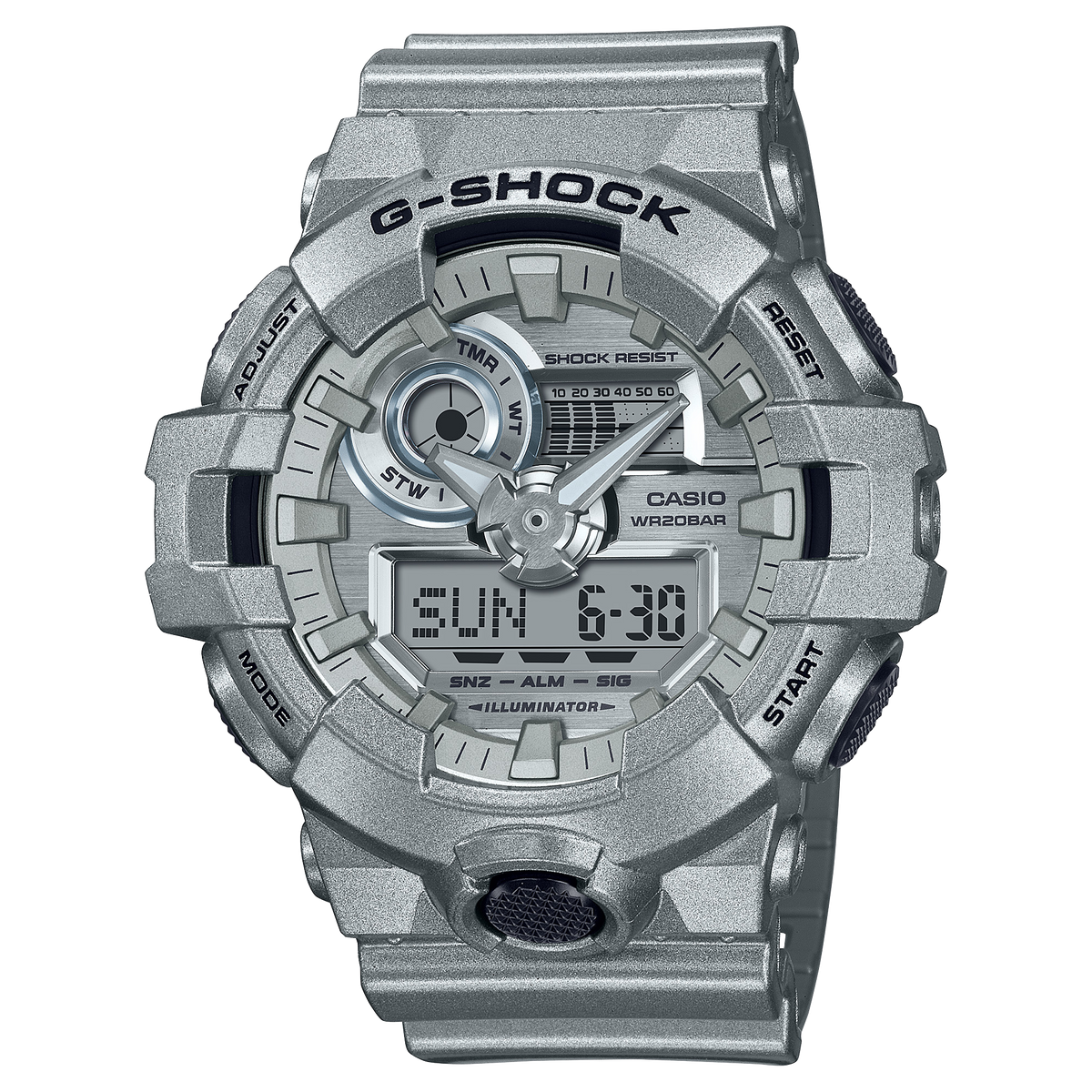Casio G-Shock GA-700 Series / Forged Carbon Series Inspired Design Men's Sillver Strap Quartz Watch - GA700FF-8A