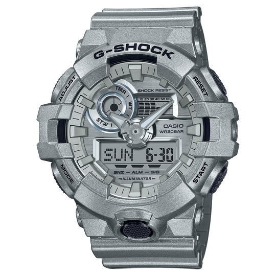 Casio G-Shock GA-700 Series / Forged Carbon Series Inspired Design Men's Sillver Strap Quartz Watch - GA700FF-8A