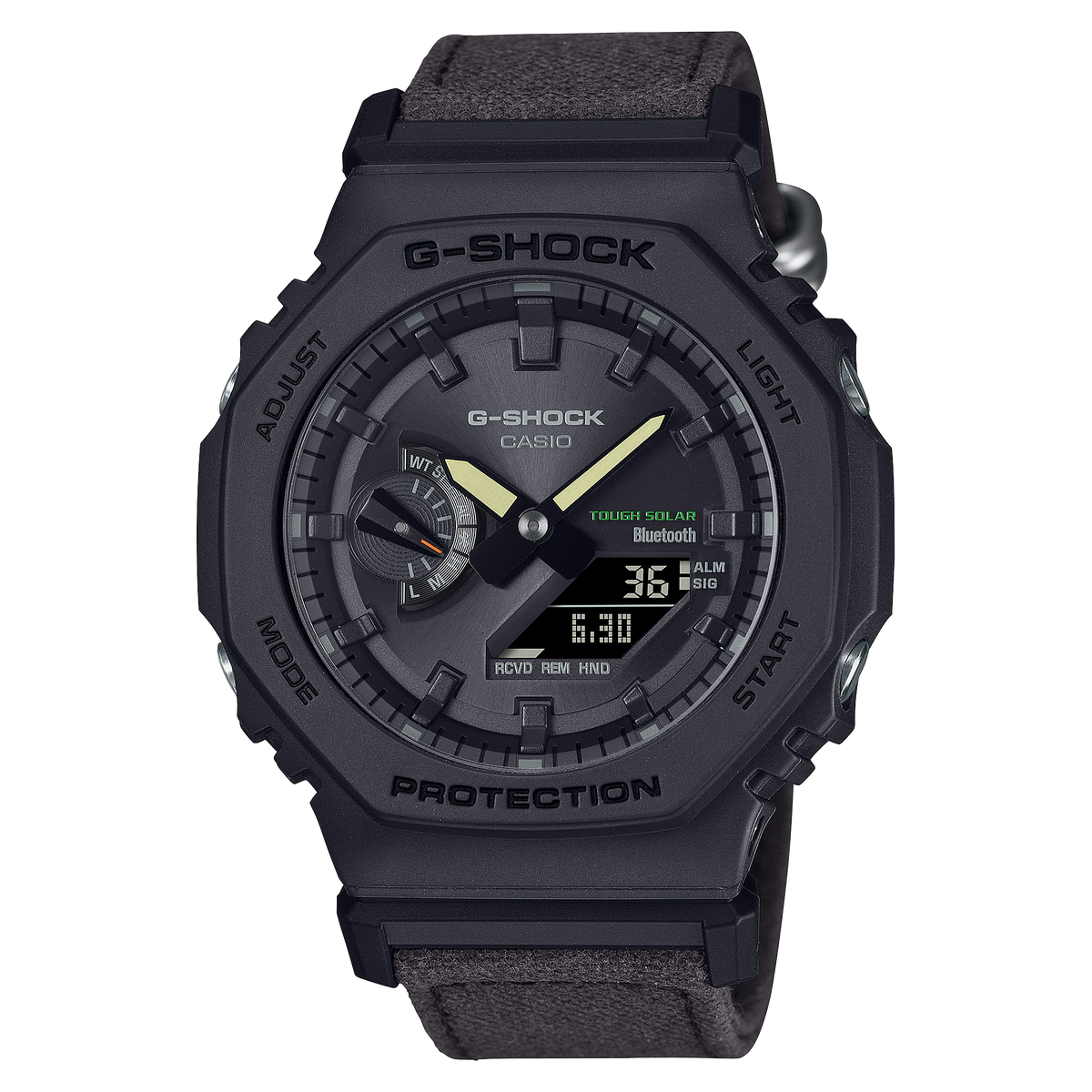Casio G-SHOCK 2100 Series / GA-B2100 Series / COEXIST Collection Men's Dark brown tone fabric strap (coffee-dyed textile) Strap Quartz Watch - GAB2100CT1A5