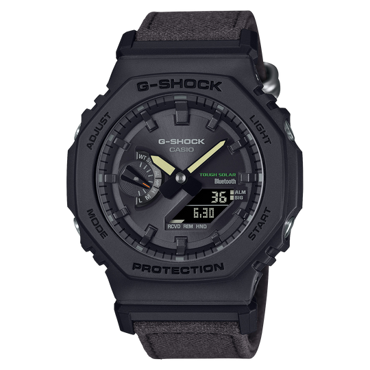 Casio G-SHOCK 2100 Series / GA-B2100 Series / COEXIST Collection Men's Dark brown tone fabric strap (coffee-dyed textile) Strap Quartz Watch - GAB2100CT1A5