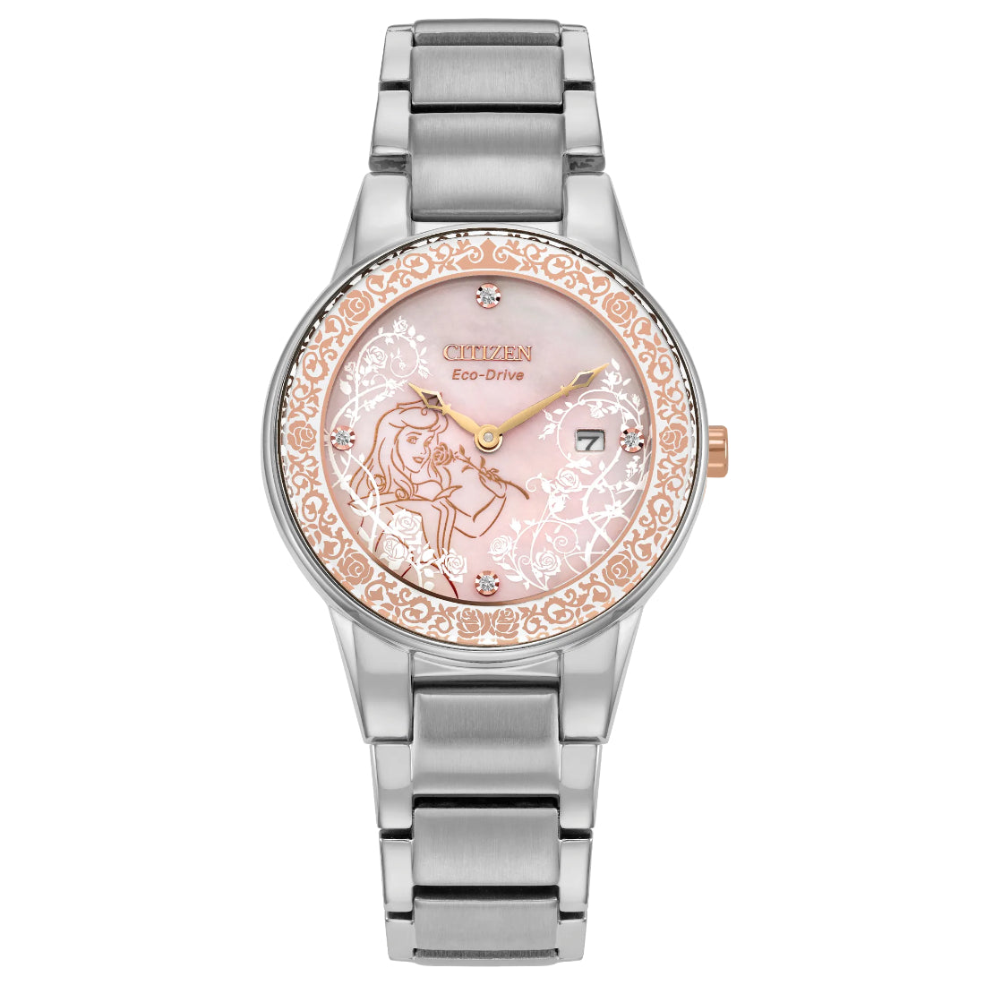 Citizen Disney Princess Collection Women's Silver-tone Bracelet Quartz Watch - GA1081-65N