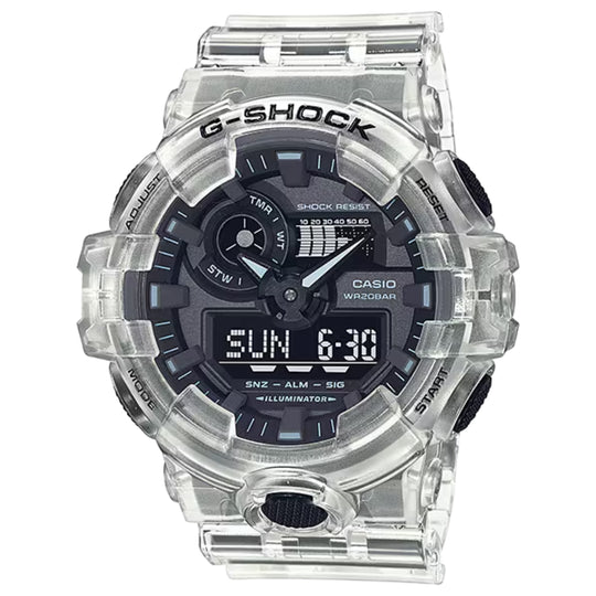 Casio G-Shock 700 Series / GA-700 Series Men's Transparent White Strap Quartz Watch - GA700SKE-7A