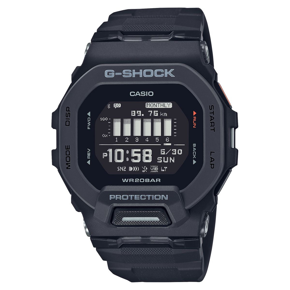 Casio G-SHOCK G-SQUAD GBD-200 Series Men's Black Strap Quartz Watch - GBD200-1