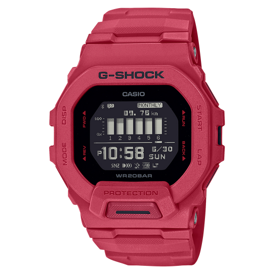Casio G-SHOCK G-SQUAD RED OUT Series (GBD-200 Series) Men's Red Strap Quartz Watch - GBD200RD-4