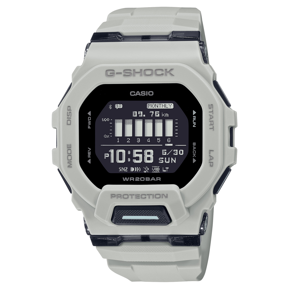 Casio G-SHOCK G-SQUAD GBD-200 Series Men's Light Gray/Urban Gray Strap Quartz Watch - GBD200UU-9