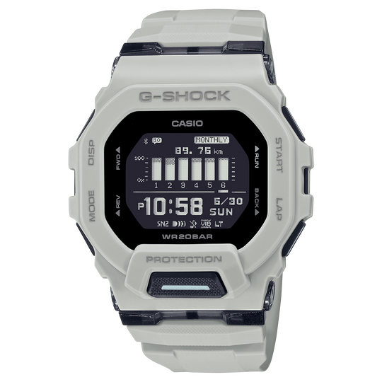 Casio G-SHOCK G-SQUAD GBD-200 Series Men's Light Gray/Urban Gray Strap Quartz Watch - GBD200UU-9
